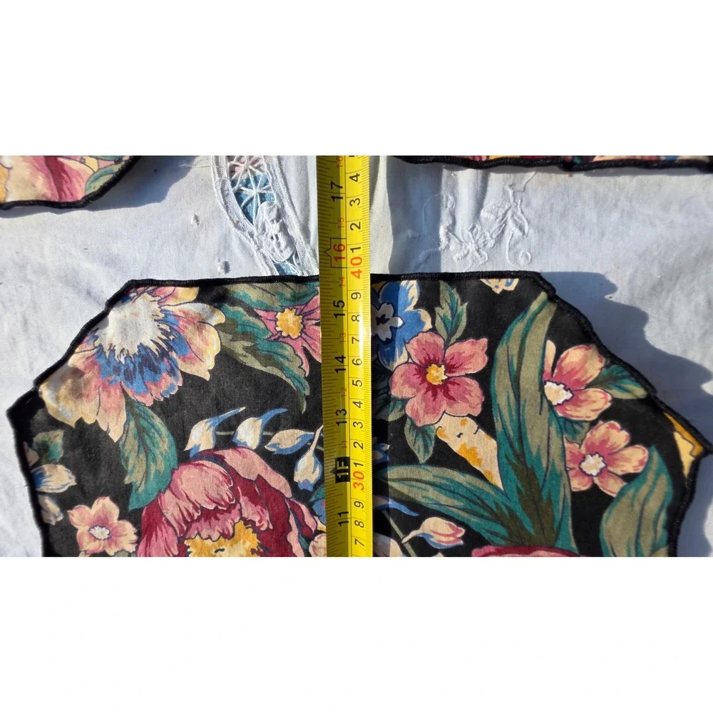 VTG Floral Placemat & Napkin Set of 6 Cottage Table Decor Dinner Party Blue Pink